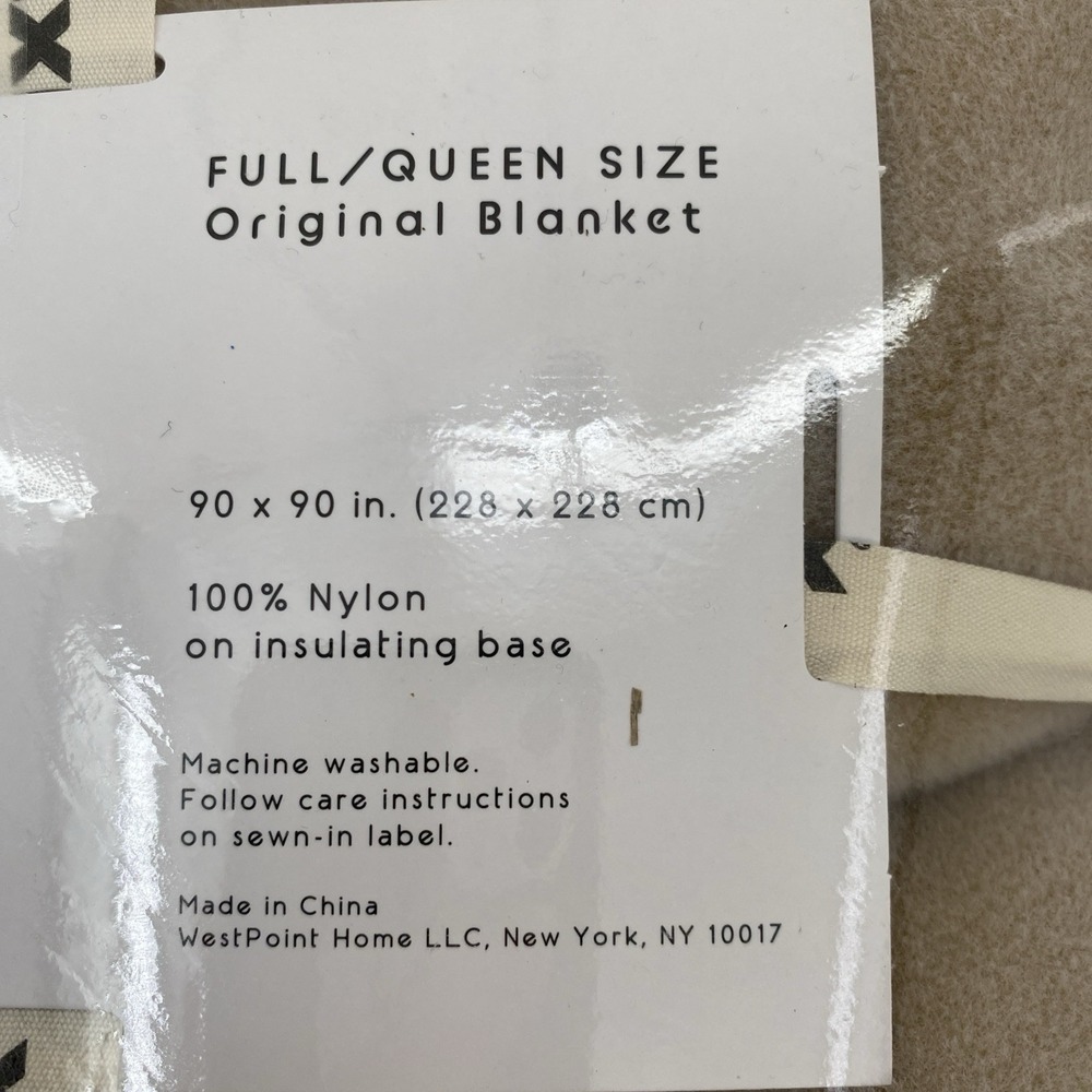 Vellux Blanket FULL/QUEEN Tan Original Insulating Core Hotel Style Lightweight - Picture 6 of 10